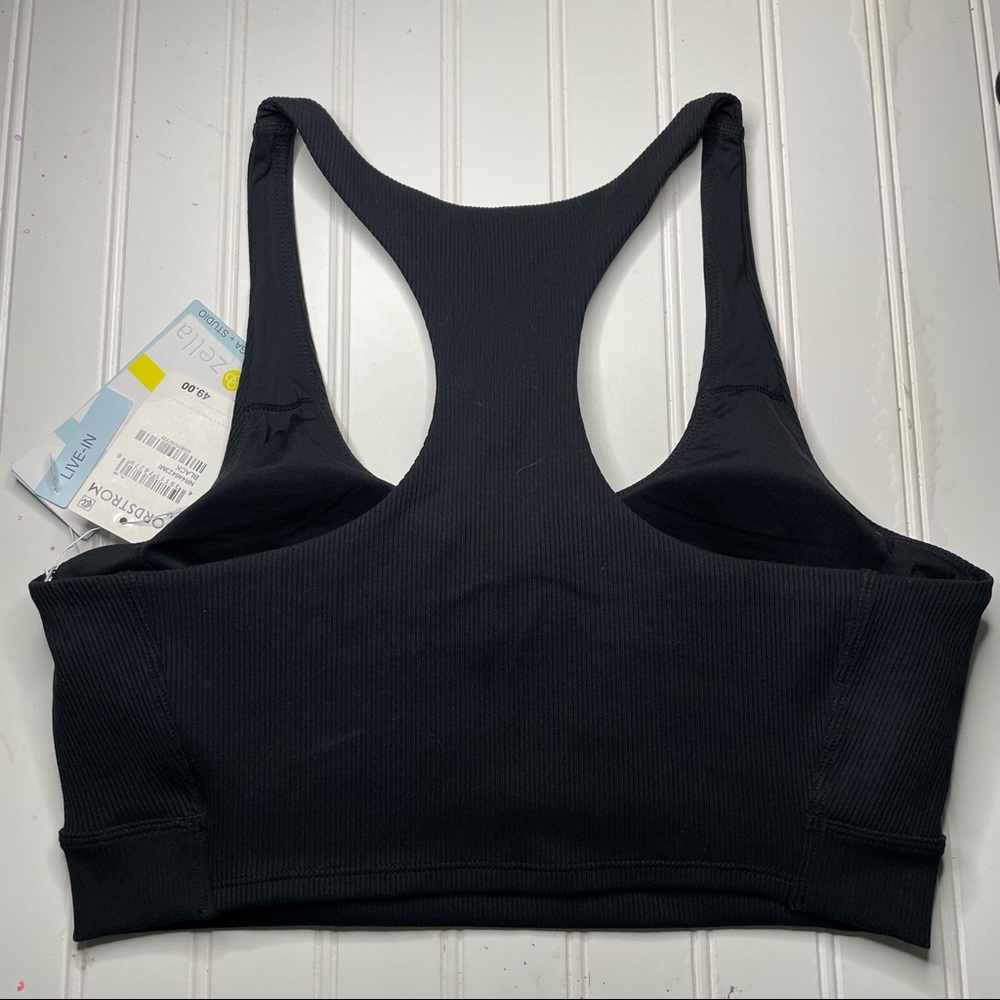 Zella, yoga, studio, black, ribbed, sports bra M